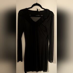 H&M Black Women's Top with Sheer Paneling